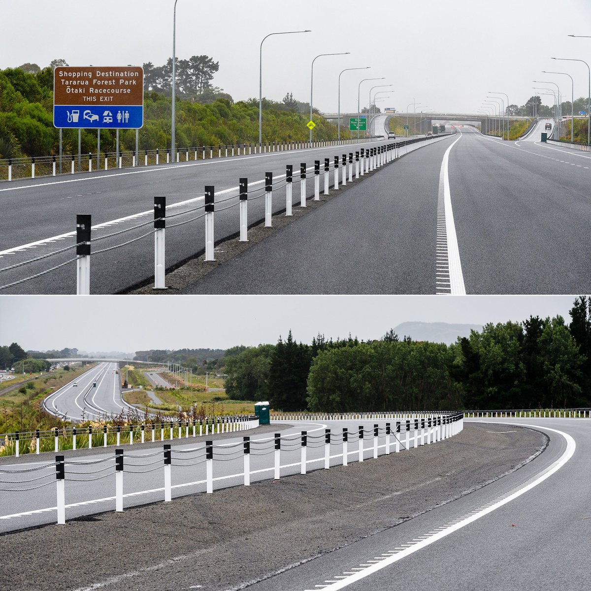 Photos of the new expressway, empty of traffic. 
