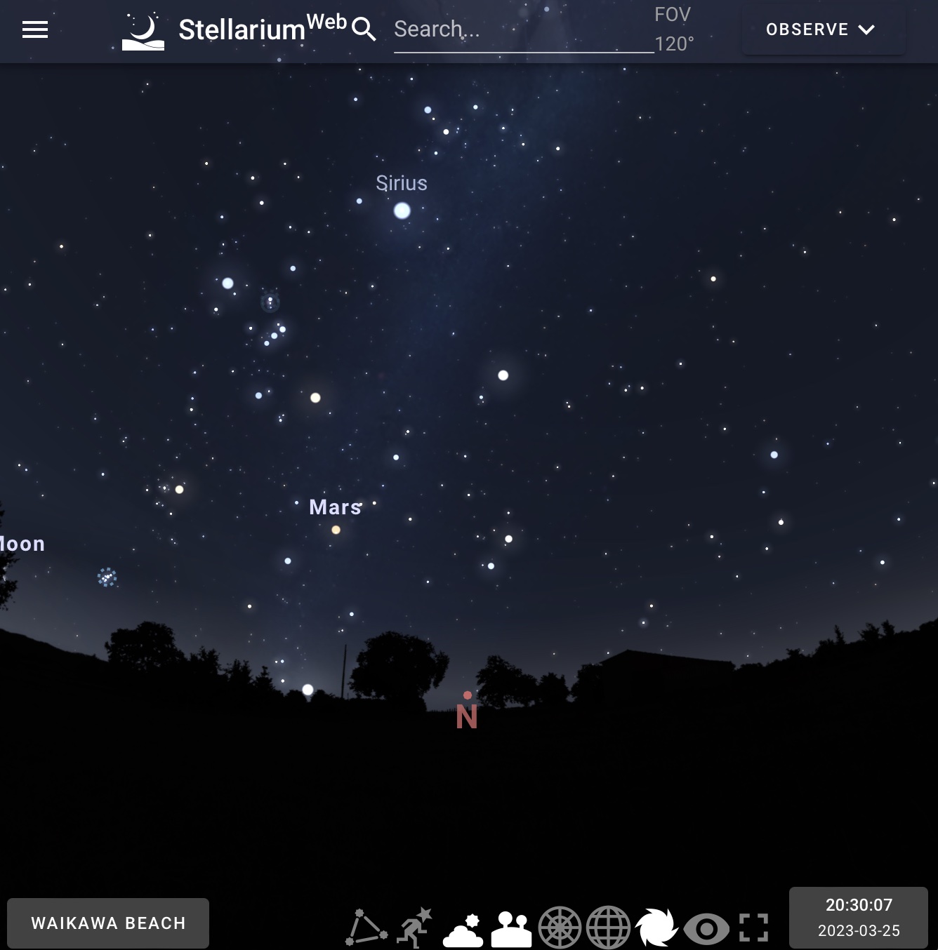 Screenshot of night sky. 